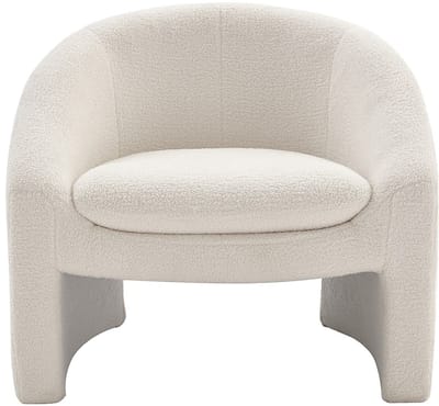 Vente-unique Fauteuil in wit bouclé OSSANA
