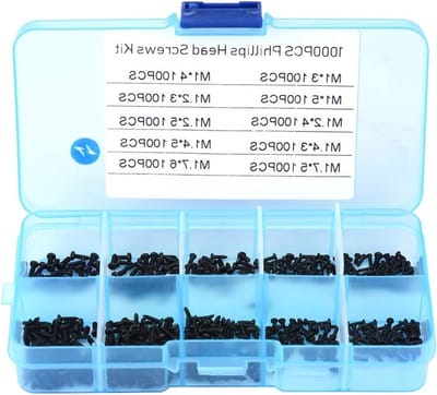 Complete Set van 1000 Stuks Zelftappende Schroeven - RVS, Diverse Maten voor Elektronische Toepassingen en Klusprojecten