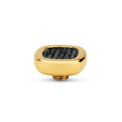 Melano Vivid Shiny Square Steentje Black Goud