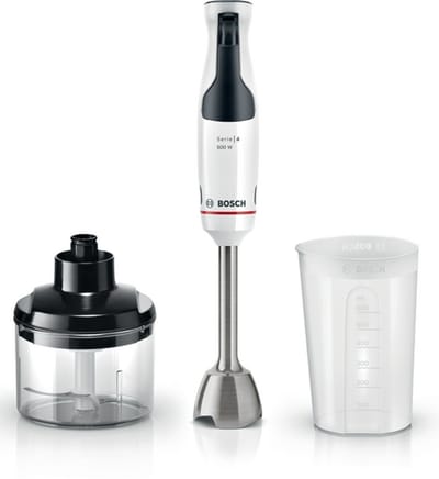 Bosch MSM4W220 ErgoMaster - Staafmixer - 600W - Inclusief Hakmolen - Wit/Donkergrijs