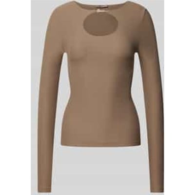 Shirt met lange mouwen en druppelvormige hals, model 'AMIRA'