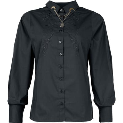 Harry Potter Blouse - Dark Academia Nocturnal Stroll with Magic - S tot XXL - voor Vrouwen - zwart