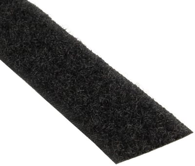 Klittenband zacht om te naaien, klittenbandsluiting – alleen lusband/zwart, 20 mm x 8 m