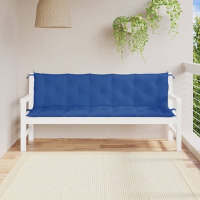 vidaXL - Tuinbankkussens - 2 - st - 180x50x7 - cm - oxford - stof - blauw