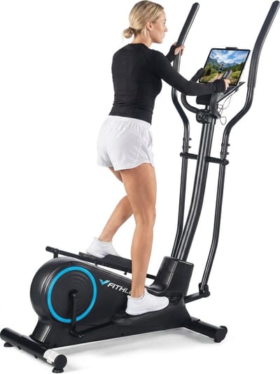 Fithlon Crosstrainer - Geluidsarme Crosstrainer - Met FitShow Applicatie - Fitness Trainer met Bluetooth + Kinomap & Zwift Compatibiliteit - 6KG Vliegwiel - Nauwkeurige Hartslagmeter
