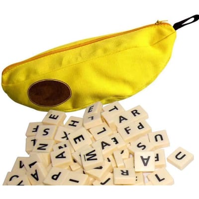 Jeu de mots Banane DIY pour enfants Pochette de lettres pour bébé Échecs anglais Apprentissage des langues Puzzle éducatif Jeux de société Jouets de fête yellow