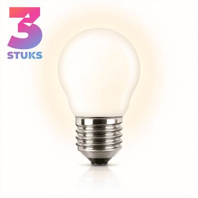 3x Kogel Gloeilamp E27 - 25W - Warm Wit Licht (2700K) - 215 lm - 1 jaar - Dimbaar