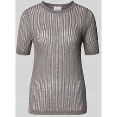 Glanzend gebreid shirt met ronde hals