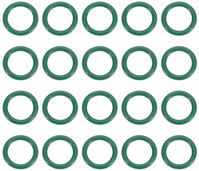 Fluorinated Rubber O-Ring 10mm OD 7mm ID 1.5mm Breedte, 20 Stuks FKM Dichtingen voor Hydraulische Slangen en Taps, Groen