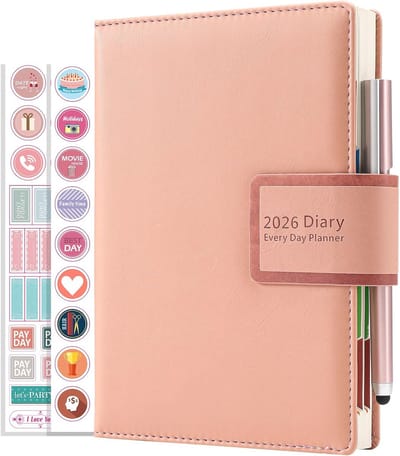 Academisch Dagboek - Planner 2026 - Productiviteit Verhogend - Pagina Per Dag - A5 Formaat - Roze