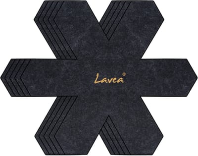 Lavea® Pannenbeschermers Set van 5 van vilt – donkergrijs, 38 cm, 3 mm dik – Vilten pannenbeschermers en stapelbescherming voor pannen en potten