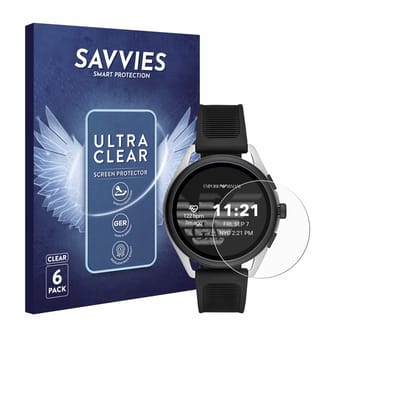 Savvies - Screenprotector voor Emporio Armani Connected Smartwatch 3 - Folie Beschermfolie transparant 6 Stuks