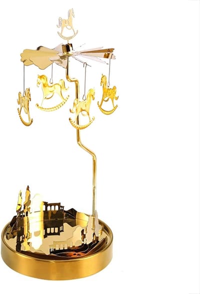 Rotating Kaarsenhouder van Metaal - Draaiende Tealight Houder voor Tafelversiering, Valentijnsdag en Kerstfeest Decoratie, Uniek Cadeau Idee