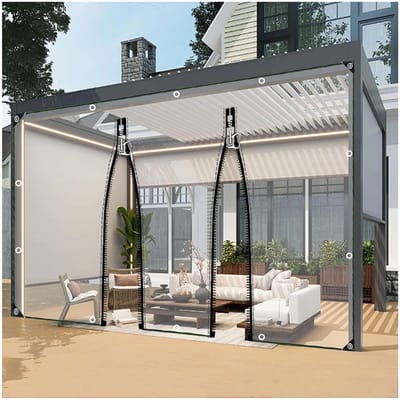 Zeildoek Buitengordijnen - Waterdichte Zijpanelen - Buitenruimte Beschermen - Transparant PVC - 3 x 2 Meter - Doorzichtig