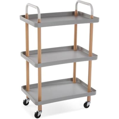 Meuble pour la salle de bain - Versa - Skuvoy - 85x36x53,5cm - Métal et plastique - Gris et Marron gris