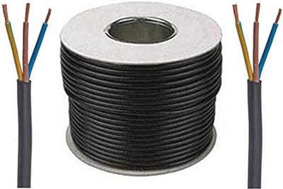 Flexibele kabel 3-aderig 1,5 mm zwart - op maat gesneden 3 meter