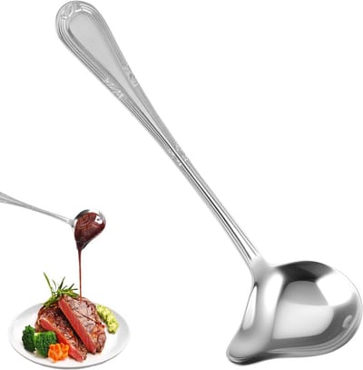 Multifunctionele RVS Sauslepel met Tuit van 20 cm - Perfect voor Sauzen, Soepen en Dressings, Vaatwasmachinebestendig