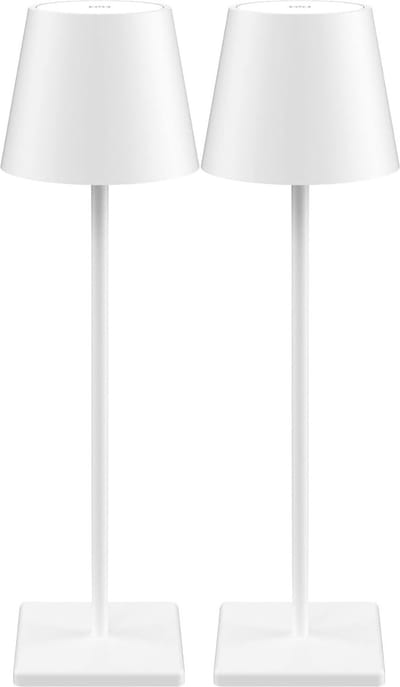 2 Stuks - Oplaadbare Tafellamp - Dimbaar - Aluminium - Bureaulamp - Waterdicht - 38CM - Nachtlamp - Wit