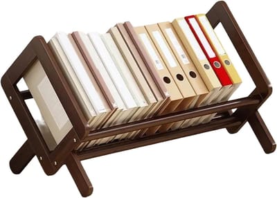 Houten Bureauboekenplank Met Opbergrek 40x26x25 Cm Multifunctioneel Voor Kantoor Slaapkamer En Studentenhuis