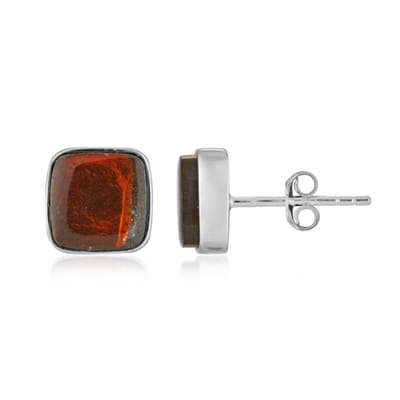 Cavill - 925 Sterling Zilver Oorbellen - Ammoliet Edelsteen 4,55 ct - Antiek Cushion-Cut - Vierkant Design - Elegante Zilveren Sieraden