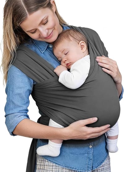 Baby Draagdoek - Draagzak Baby - Baby Dichtbij - Ergonomisch Ontwerp - Tot 16 kg - Donkergrijs