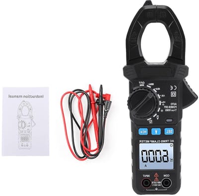 Digitale Stroomtang - Ampèremeter Tangmeter - Elektrische Metingen - True RMS Technologie - 600A 600V - Zwart