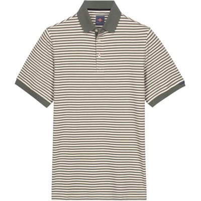 Baileys Polo Yarn Dyed Stripes Cotton Subtle Stretch Thyme Green / male