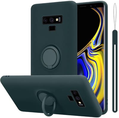 Cadorabo Hoesje geschikt voor Samsung Galaxy NOTE 9 in LIQUID GROEN - Beschermhoes van flexibel TPU silicone Case Cover met ring