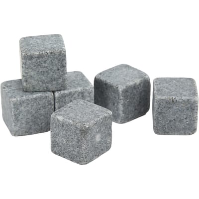 Pierres à Whisky 2cm Granit Glace à Whisky Pierre à Tarte Set Sac en Flanelle Cadeau pour Whisky Gin Vin Vodka gray