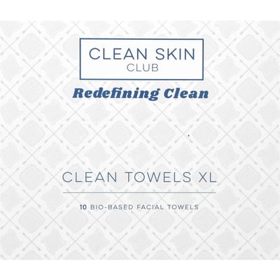 Clean Skin Club, Clean Towards XL, 10 bio-based gezichtshanddoeken gray