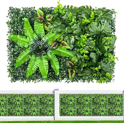 Wandpanelen Kunstgras - Grasmat Panelen - Decoratie Vergroenen - UV-bescherming - 50 x 50 cm - Meerkleurig