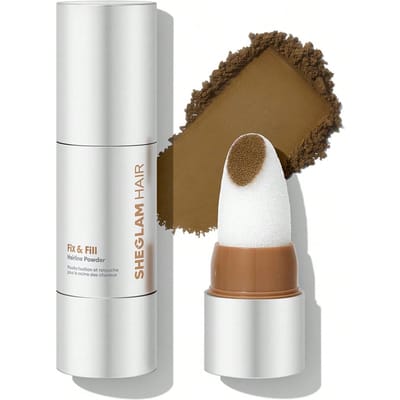Fix & Fill haarlijnpoeder-sepia, 4-IN-1 haarlijnpoederstick voor haarlijn, gescheiden haar, contourpoeder en wenkbrauwpoeder, snelle oplossing voor dunne haarlijn, haarschaduwpoeder, root touch-up haarpoeder, langdurige resultaten en zal de follikels niet verstoppen, fijne textuur en geen klontering voor dames en heren Geschenk Roze Make-up Strand Festivals Haarverzorging Vakantie Zomer Haaraccessoires Terug naar school Reis