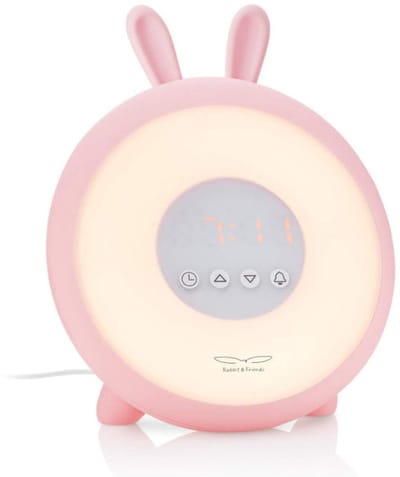 Rabbit Wake-Up Lamp met Wekker – Roze Kinderwekker met Zonsopgang & Nachtlampje – LED Multicolor – Snooze Functie