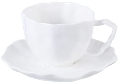 Bricard Angles Koffieset - 12-delig - Wit - 225ml - Porselein - Koffiekopjes