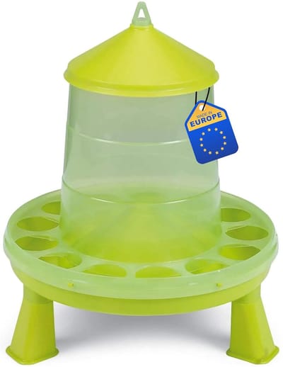 Voederautomaat kippen - Voederdispenser pluimvee - Voer verspillen - Afneembare poten - 8 kg - Groen