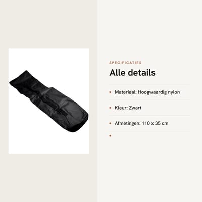 Dailygoods- Draagtas Lichtgewicht - Skateboard/Longboard - Nylon - Zwart - 110 x 35 cm - Praktische Opbergruimte - Skateboardtas