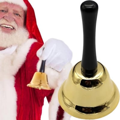 Ronte - Handbel voor aandacht en decoratie - klassiek design - metalen bel - handig voor receptie - kerst thema - 1 stuk