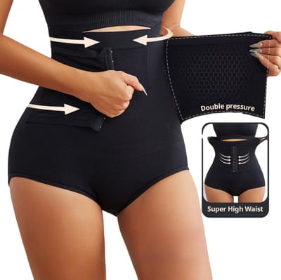 Naadloze Hoge Taille Corrigerende Slip voor Dames – Sterke Compressie Shapewear, Buikcorrectie, Tummy Control en Figuurcorrigerend Ondergoed - Zwart - Maat M