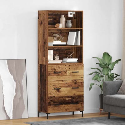 vidaXL - Highboard - Oudhout - 69,5 - x - 34 - x - 180 - cm - Bewerkt - hout