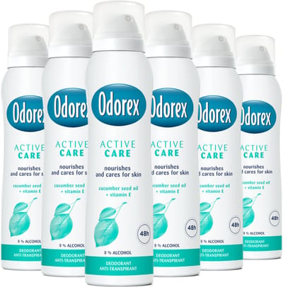 Odorex Active Care Anti-Transpirant Deodorant Spray - 6x 150ml - Voordeelverpakking