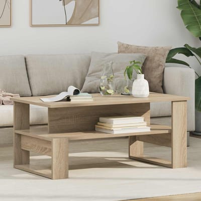 vidaXL - Salontafel - Sonoma - Eik - 90 - x - 50 - x - 40 - cm - Bewerkt - hout