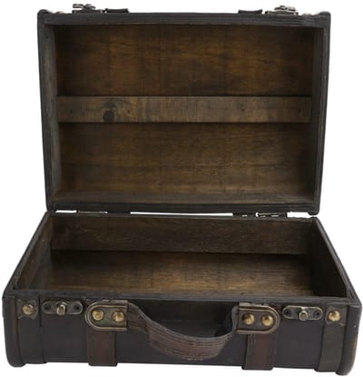 Dailygoods- Opbergdoos Grote Capaciteit - Vintage Houten Koffer - Decoratieve Opbergdoos - Ergonomisch Design - Antislip - Gepersonaliseerd Slot - Opbergkoffer