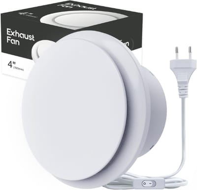 TADES® Badkamer Ventilator - Buisventilator 100mm - Pijp Ventilator - Badkamer Ventilator 100 mm - Badkamerventilator - Buisventilator ø 100 mm - Badkamerventilatoren - Buisventilator Geruisloos
