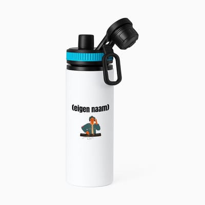 Hacebo® - dj jongen waterfles met draaidop blauw - Dj - muziekliefhebbers - disc jockey - vinyl - verjaardag - cadeau - kado - water fles - 850ML
