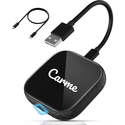 CarMe Premium 2-in-1 CarPlay Dongle - Draadloos CarPlay & Android Auto - USB-A & USB-C - 5GHz Verbinding - Automatische Koppeling - Zwart