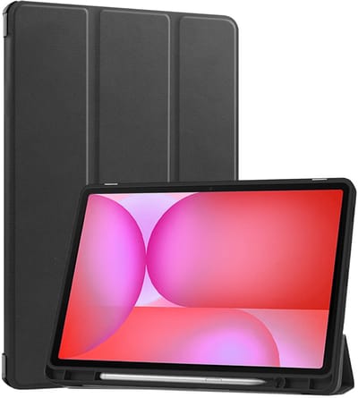 Hoes - Geschikt voor Samsung Galaxy Tab S10 FE - Dun & Stevig - Trifold Bookcase - Hard Cover Case - Met Uitsparing Geschikt voor S Pen - Hardcover Book - Tablet Hoesje - Zwart