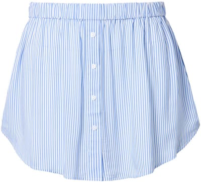 Studio Untold - Dames - Laagjesrok straight shape strepen - Hemelsblauw - Maat 50+
