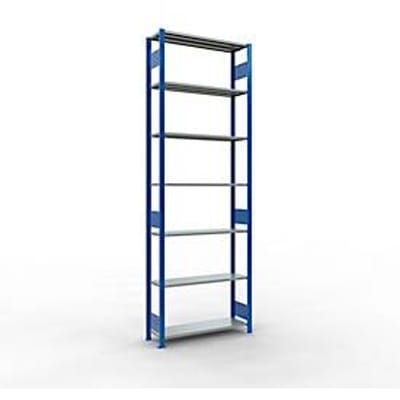 Legbordstelling MULTIplus150 - 7 legborden - L 1000 x B 300 x H 3000 mm - draagvermogen 150 kg- gentiaanblauw RAL 5010