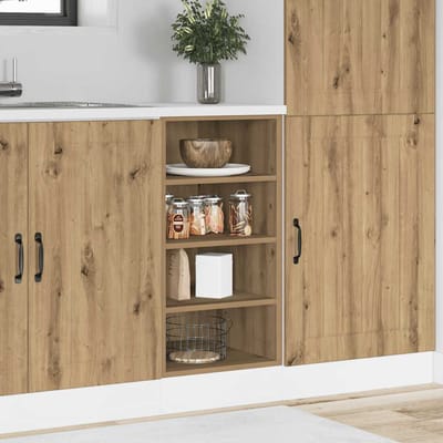 vidaXL - Onderkast - Riga - 40x44,5x81,5 - cm - bewerkt - hout - artisanaal - eikenkleur