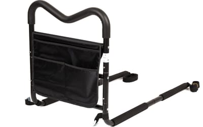Homecare Innovation® Bedbeugel / Bedsteun - Met Zachte Handgrepen - Voor Veilig In- en Uitstappen - Zwart